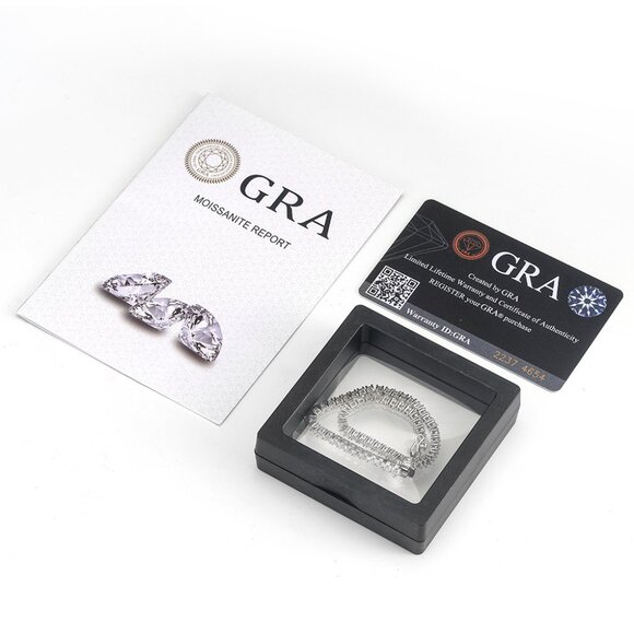 3mm moissanite ladies tennis bracelet, S925 pure silver full-circle bracelet - Picture 2 of 6